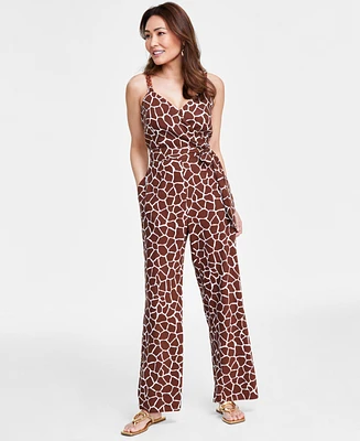 I.n.c. International Concepts Women's Chain-Strap Tie-Waist Jumpsuit, Created for Macy's