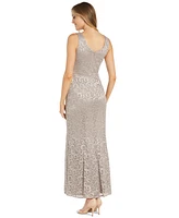 R & M Richards Women's Glitter Lace Gown Jacket