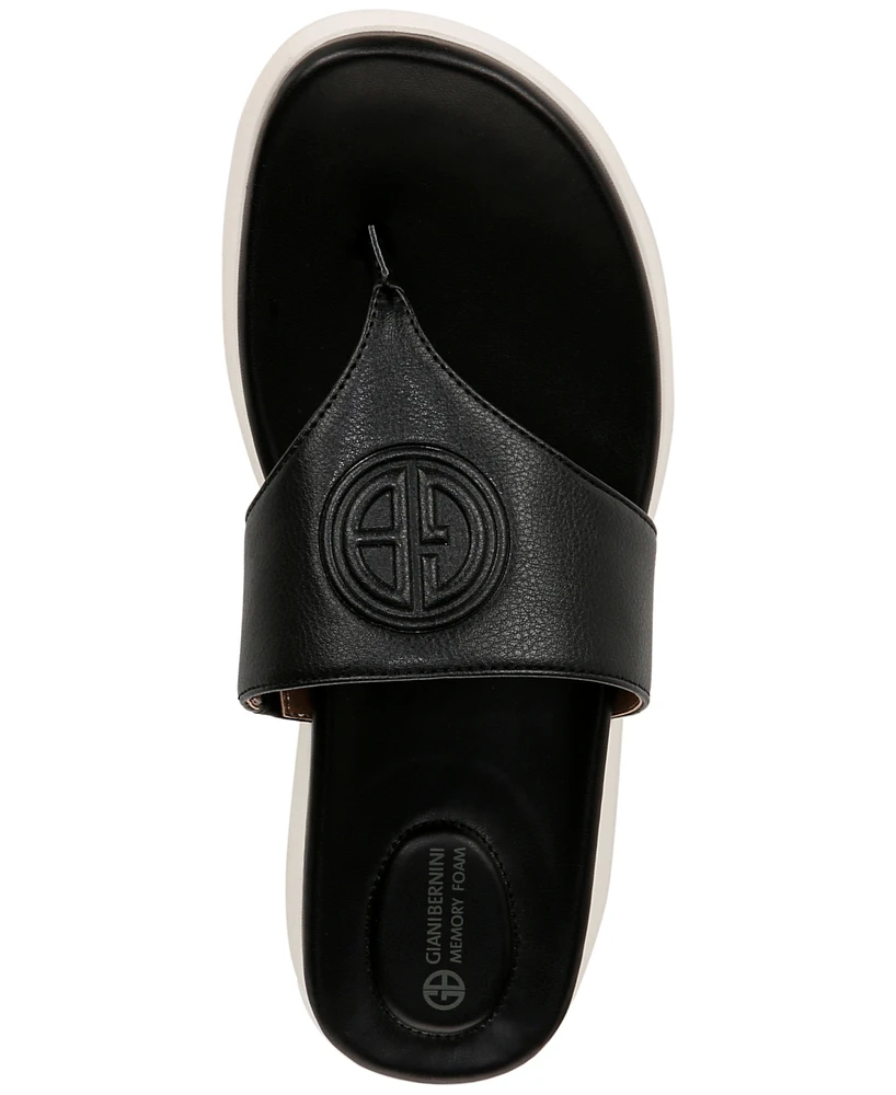 Giani Bernini Cindey Sport Memory Foam Flat Thong Sandals, Created for Macy's
