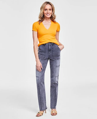 I.n.c. International Concepts Women's Straight Cargo Jeans, Created for Macy's