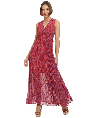 Tommy Hilfiger Women's Ruffled Pleated Maxi Dress