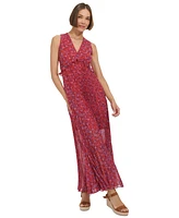 Tommy Hilfiger Women's Ruffled Pleated Maxi Dress