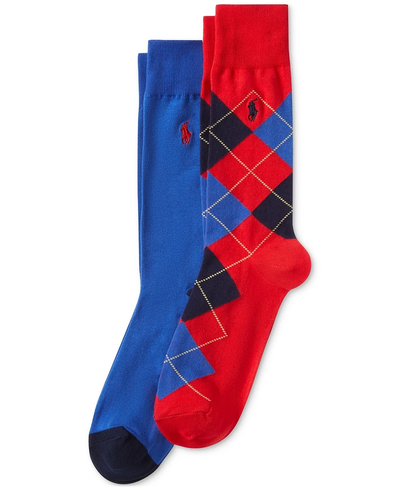 Polo Ralph Lauren Men's Argyle Slack Socks, 2-Pack