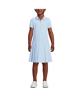 Lands' End Little Girls School Uniform Short Sleeve Mesh Pleated Polo Dress