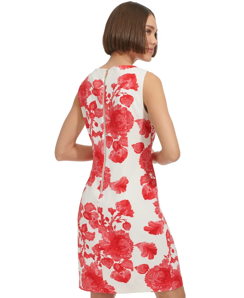 Tommy Hilfiger Women's Sleeveless Floral Sheath Dress