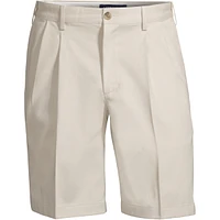 Lands' End Men's No Iron 9" Comfort Waist Pleated Front Chino Short