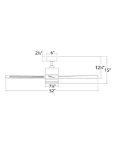 Modern Forms Axis Flush Mount Smart Ceiling Fan - 52"