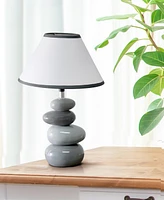 Creekwood Home Priva 14.7" Contemporary Ceramic Stacking Stones Table Desk Lamp