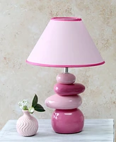 Creekwood Home Priva 17.25" Contemporary Ceramic Stacking Stones Table Desk Lamp