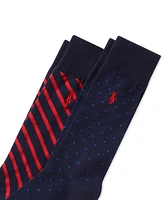 Polo Ralph Lauren Men's Dot & Stripe Slack Socks, 2-Pack