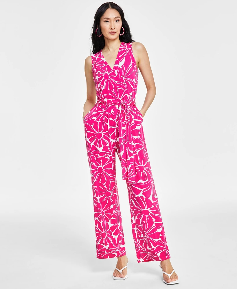 I.n.c. International Concepts Women's Sleeveless Tie-Waist Jumpsuit, Created for Macy's