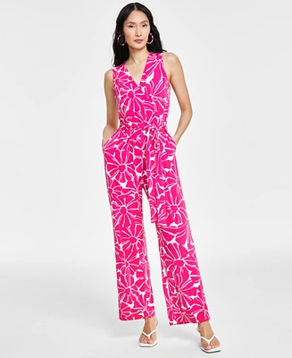 I.n.c. International Concepts Women's Sleeveless Tie-Waist Jumpsuit, Created for Macy's