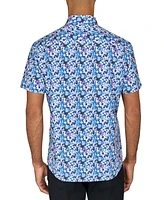 Society of Threads Men's Regular-Fit Non-Iron Performance Stretch Blurred Floral Button-Down Shirt