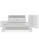 Catriona 3pc Bedroom Set (King Upholstered Bed, Chest