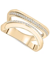 Audrey by Aurate Diamond Double Row Openwork Abstract Statement Ring (1/4 ct. t.w.) Gold Vermeil, Created for Macy's