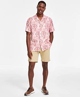 Club Room Mens Short Sleeve Medallion Silk Shirt 4 Way Stretch Shorts Created For Macys