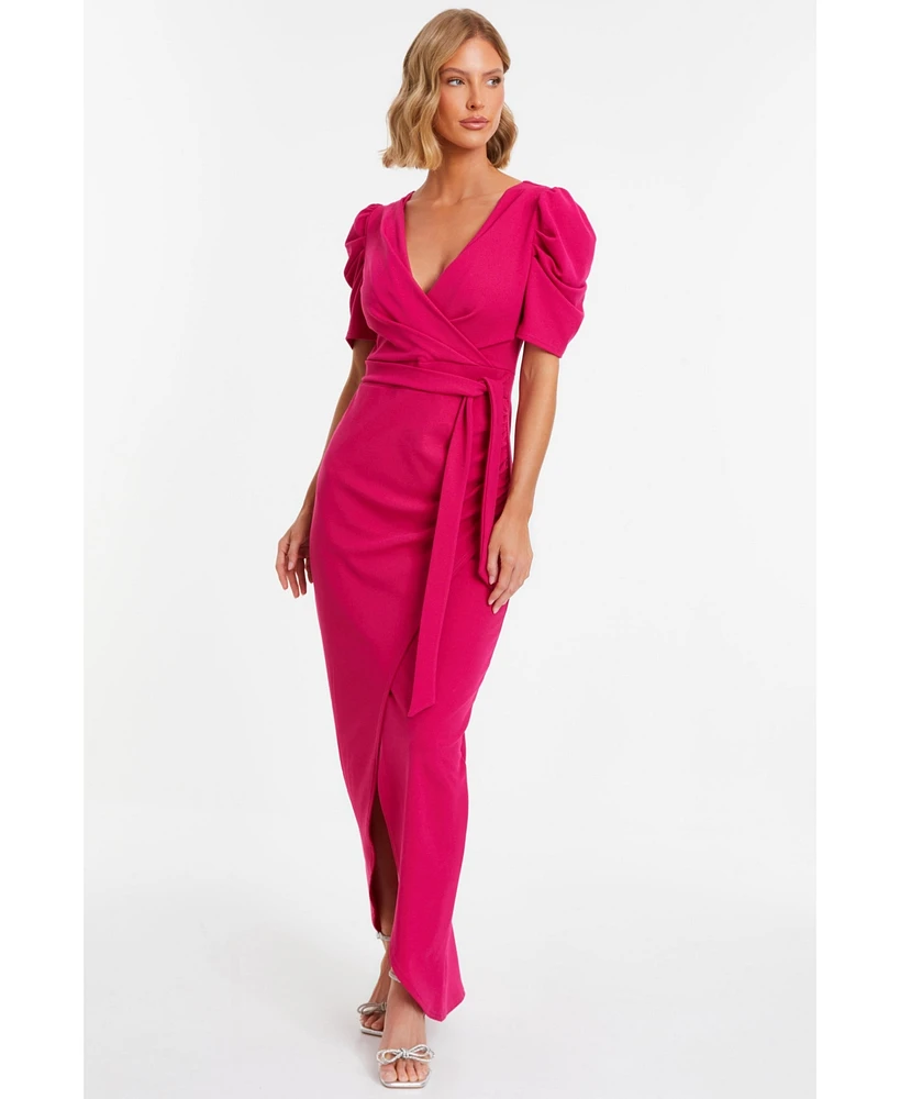 Quiz Women's Puff Sleeve Maxi Dress