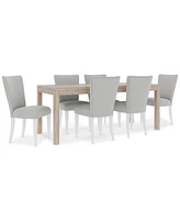 Catriona 7pc Dining Set (Rectangular Dining Table & 6 Upholstered Side Chairs), Created for Macy's