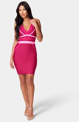 Bebe Women's Bandage Halter Neck Dress