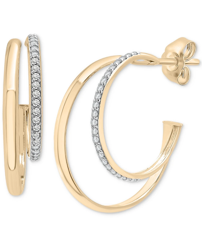 Audrey by Aurate Diamond Double Small Hoop Earrings (1/4 ct. t.w.) in Gold Vermeil, Created for Macy's