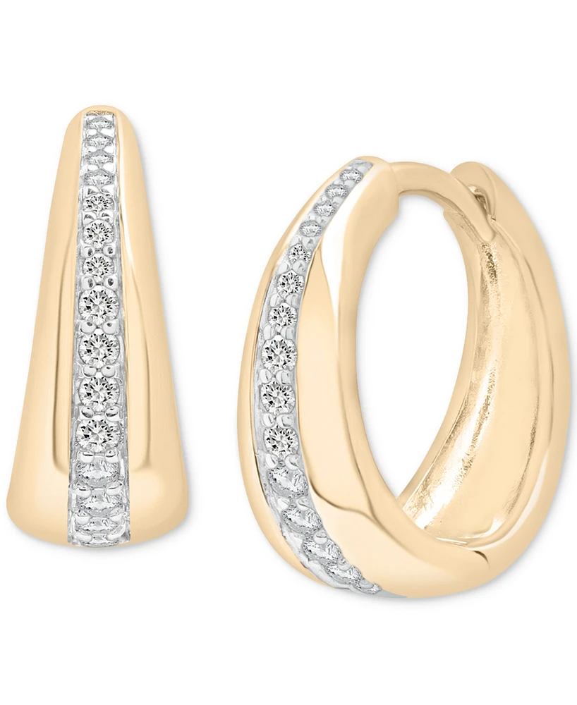 Audrey by Aurate Diamond Tapered Extra Small Hoop Earrings (1/4 ct. t.w.) in Gold Vermeil, Created for Macy's