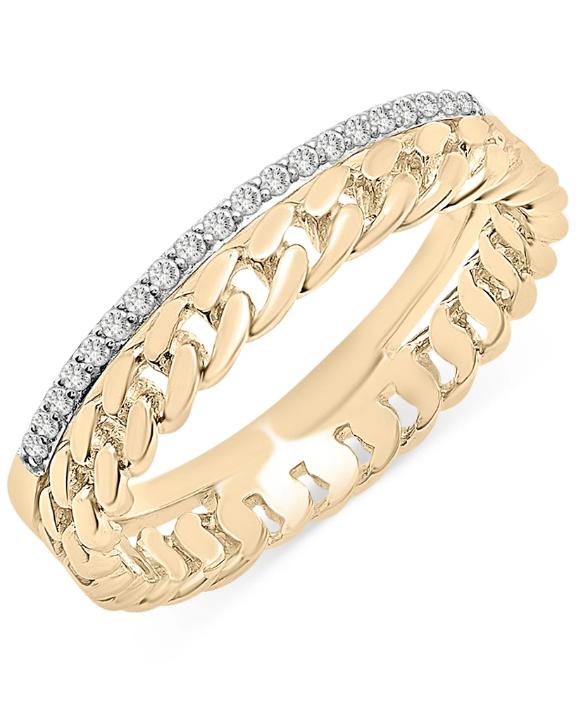 Audrey by Aurate Diamond Chain Link Double Row Ring (1/10 ct. t.w.) in Gold Vermeil, Created for Macy's