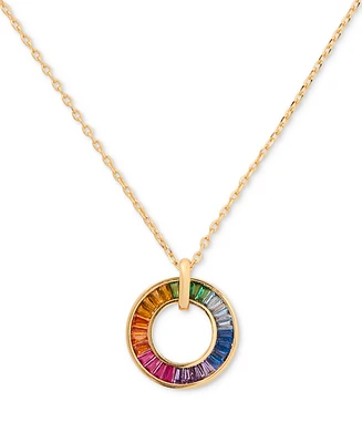 kate spade new york Gold-Tone Rainbow Joy Pendant Necklace, 16" + 3" extender
