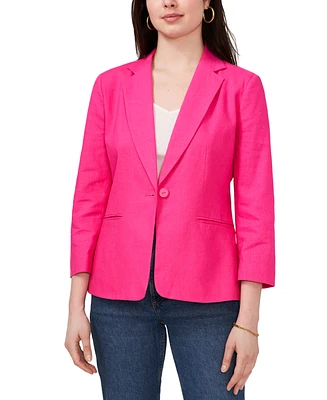 Sam & Jess Women's Linen-Blend 3/4 Sleeve Single-Button Blazer