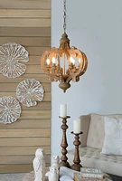 6-Light Farmhouse Wood Chandelier - Bulb Not Included