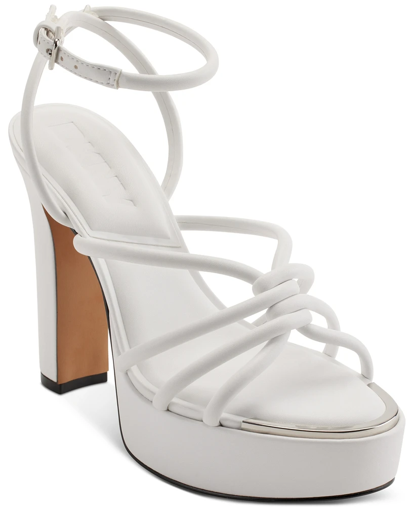 Dkny Women's Delicia Strappy Knotted Platform Sandals