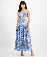 Taylor Women's Printed Belted Maxi Dress