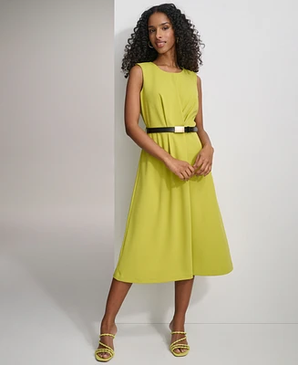 Calvin Klein Women's Belted A-Line Dress