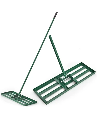 Slickblue 30/36/42 x 10 Inch Lawn Leveling Rake with Ergonomic Handle