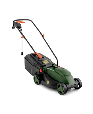 Slickblue Adjustable Electric Corded Lawn Mower with Collection Box
