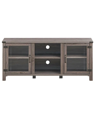 Slickblue Tv Stand Entertainment Center for TVs up to 65 Inch with Storage Cabinets-Gray