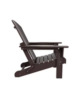 All-Weather Contoured Outdoor Poly Folding Adirondack Chair
