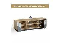 Slickblue Modern 55 Inch Tv Stand with 2 Storage Cabinets for TVs up to 60 Inch