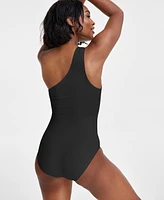 Michael Kors Embellished One-Shoulder Underwire One-Piece Swimsuit