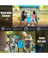 Portable Folding Camping Canopy Chairs with Cup Holder