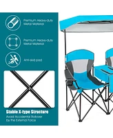 Portable Folding Camping Canopy Chairs with Cup Holder