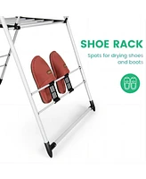 Folding Clothes Drying Rack Adjustable Height