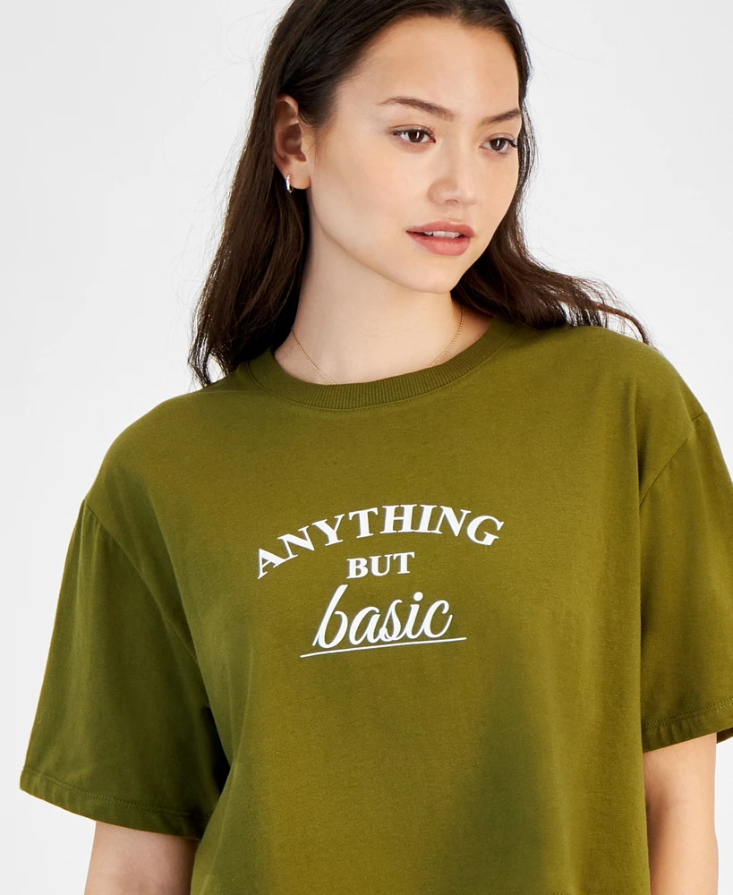 Self Esteem Juniors' Anything But Basic Graphic-Print Tee