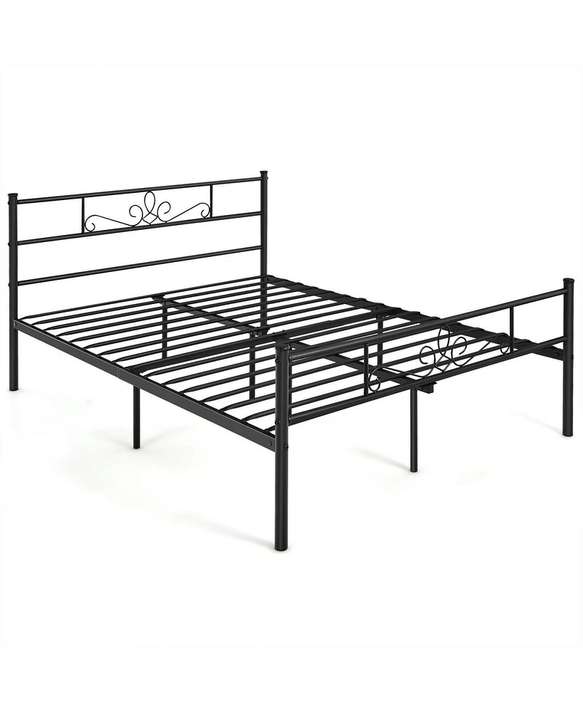 Slickblue Metal Bed Frame with Headboard and Footboard