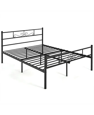 Slickblue Metal Bed Frame with Headboard and Footboard