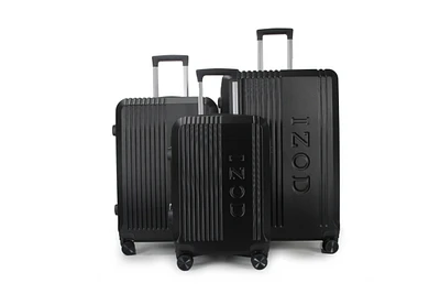 Izod Zane Expandable Abs Hard shell Lightweight 360 Dual Spinning Wheels Combo Lock 3 Piece Luggage Set