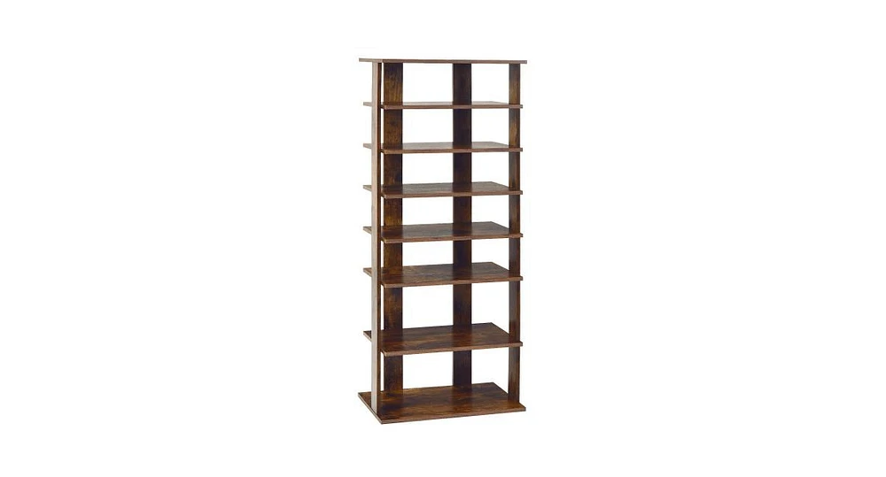 Slickblue 7-Tier Dual 14 Pair Shoe Rack Free Standing Concise Shelves Storage