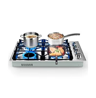 Slickblue Gas Cooktop with 4/6 Powerful Burners and Abs Knobs