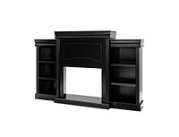 Slickblue 70 Inch Modern Fireplace Media Entertainment Center with Bookcase