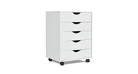 Slickblue 5 Drawer Dresser Storage Cupboard Chest with Wheels For Home Office