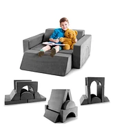 Slickblue 8 Pieces Kids Modular Play Sofa with Detachable Cover for Playroom and Bedroom